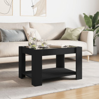 Produktbild för Soffbord med LEDs svart 73x53x45 cm konstruerat trä