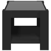 Produktbild för Soffbord med LEDs svart 73x53x45 cm konstruerat trä