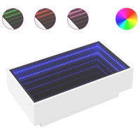 Produktbild för Soffbord med LEDs vit 90x50x30 cm konstruerat trä