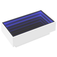 Produktbild för Soffbord med LEDs vit 90x50x30 cm konstruerat trä