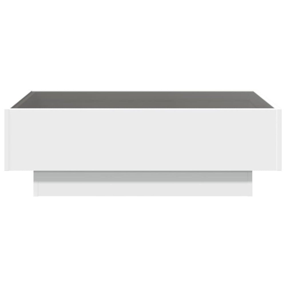 Produktbild för Soffbord med LEDs vit 90x50x30 cm konstruerat trä