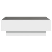 Produktbild för Soffbord med LEDs vit 90x50x30 cm konstruerat trä