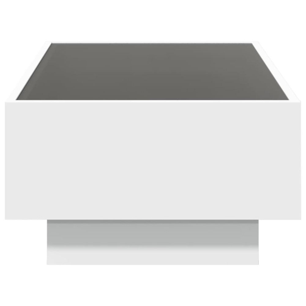 Produktbild för Soffbord med LEDs vit 90x50x30 cm konstruerat trä