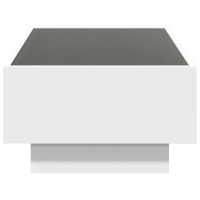 Produktbild för Soffbord med LEDs vit 90x50x30 cm konstruerat trä