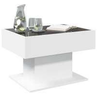 Produktbild för Soffbord med LEDs vit 70x50x45 cm konstruerat trä