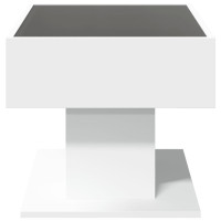 Produktbild för Soffbord med LEDs vit 70x50x45 cm konstruerat trä