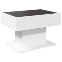 Produktbild för Soffbord med LEDs vit 70x50x45 cm konstruerat trä