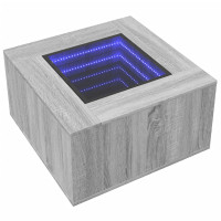 Produktbild för Soffbord med LEDs grå sonoma 60x60x40 cm konstruerat trä