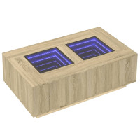 Produktbild för Soffbord med Infinity LEDs sonoma-ek 116x69x40 cm