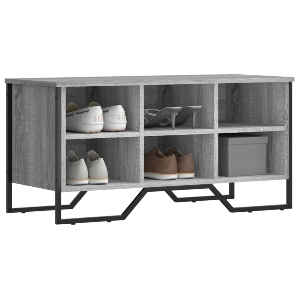 Produktbild för Skoskåp grå sonoma 90x38x45,5 cm konstruerat trä