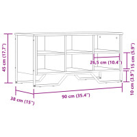 Produktbild för Skoskåp grå sonoma 90x38x45,5 cm konstruerat trä