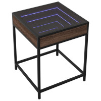 Produktbild för Soffbord med Infinity LEDs brun ek 40x40x51 cm