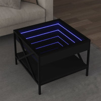 Produktbild för Soffbord med Infinity LEDs svart 50x50x38 cm