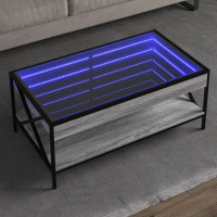 Produktbild för Soffbord med Infinity LEDs grå sonoma 90x50x38 cm