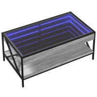 Produktbild för Soffbord med Infinity LEDs grå sonoma 90x50x38 cm