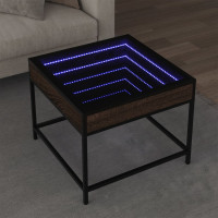 Produktbild för Soffbord med Infinity LEDs brun ek 50x50x41 cm