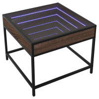 Produktbild för Soffbord med Infinity LEDs brun ek 50x50x41 cm