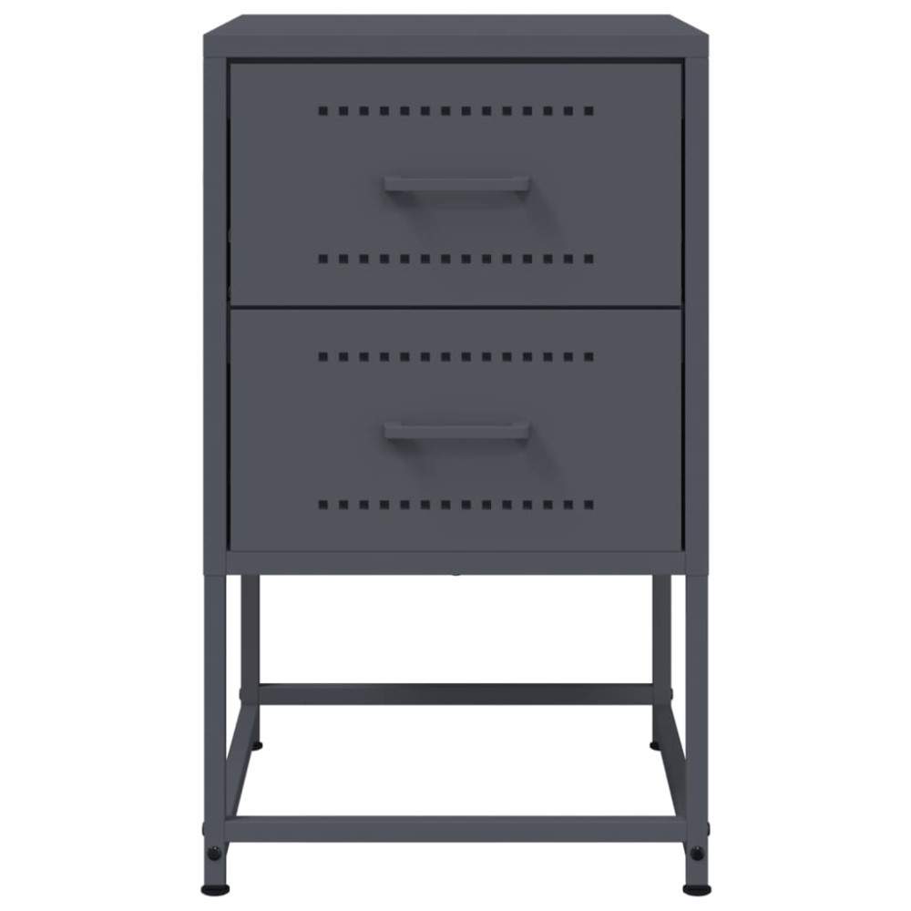 Produktbild för Sängbord 2 st antracit 36x39x60,5 cm stål