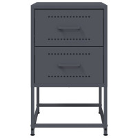 Produktbild för Sängbord 2 st antracit 36x39x60,5 cm stål