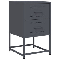 Produktbild för Sängbord 2 st antracit 36x39x60,5 cm stål