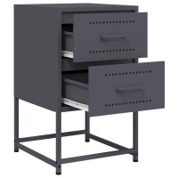 Produktbild för Sängbord 2 st antracit 36x39x60,5 cm stål