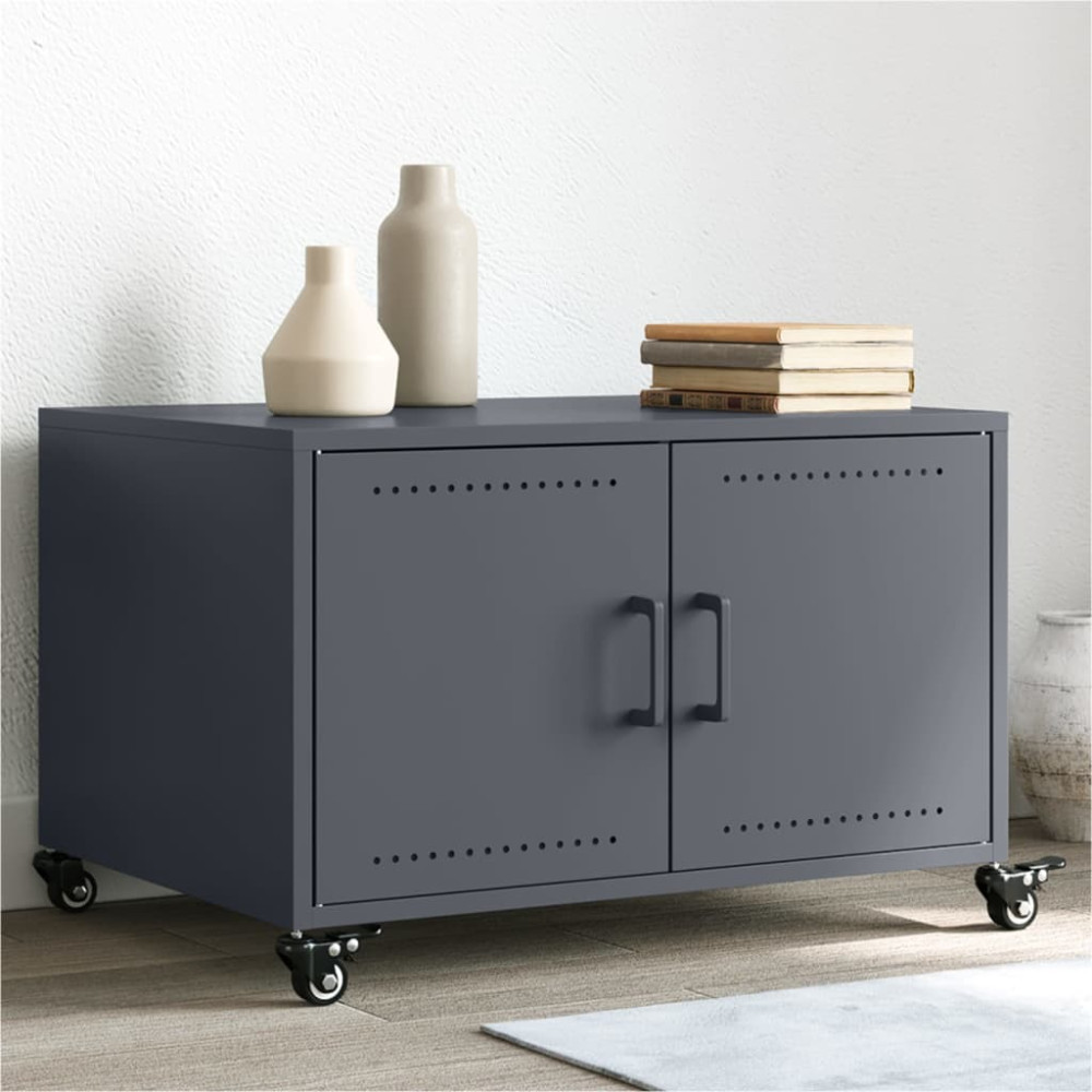 Produktbild för Soffbord antracit 68x50x43,5 cm stål