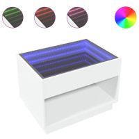 Produktbild för Soffbord med Infinity LEDs vit 70x50x50 cm