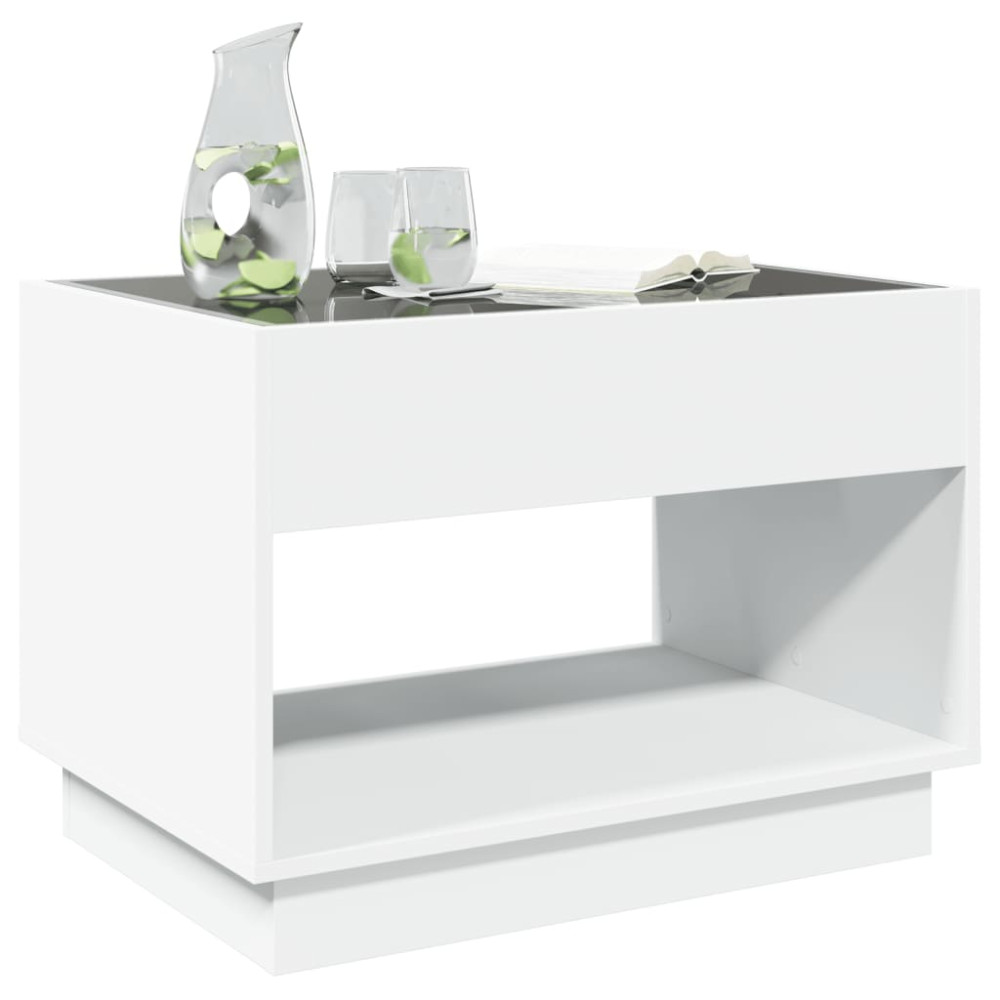 Produktbild för Soffbord med Infinity LEDs vit 70x50x50 cm
