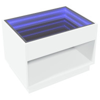 Produktbild för Soffbord med Infinity LEDs vit 70x50x50 cm