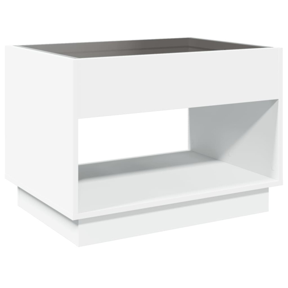 Produktbild för Soffbord med Infinity LEDs vit 70x50x50 cm