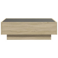 Produktbild för Soffbord med LEDs sonoma-ek 90x50x30 cm konstruerat trä
