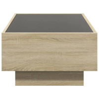 Produktbild för Soffbord med LEDs sonoma-ek 90x50x30 cm konstruerat trä
