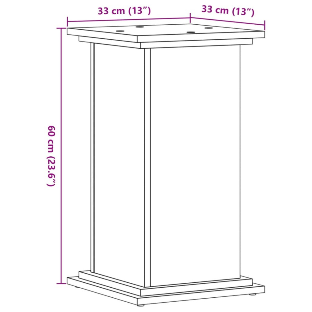 Produktbild för Växtställ ek 33x33x60 cm konstruerat trä
