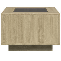 Produktbild för Soffbord med LEDs sonoma-ek 60x60x40 cm konstruerat trä