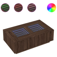 Produktbild för Soffbord med Infinity LEDs brun ek 116x69x40 cm