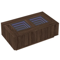 Produktbild för Soffbord med Infinity LEDs brun ek 116x69x40 cm