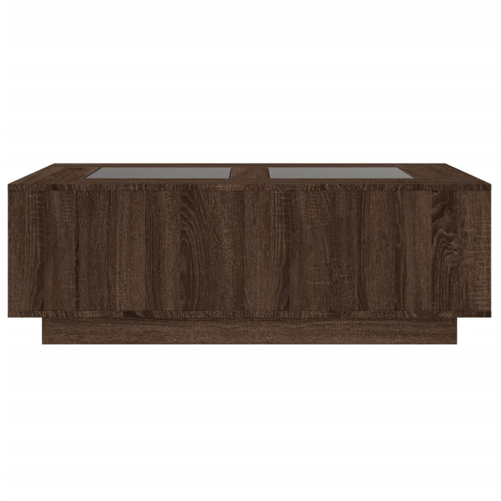 Produktbild för Soffbord med Infinity LEDs brun ek 116x69x40 cm