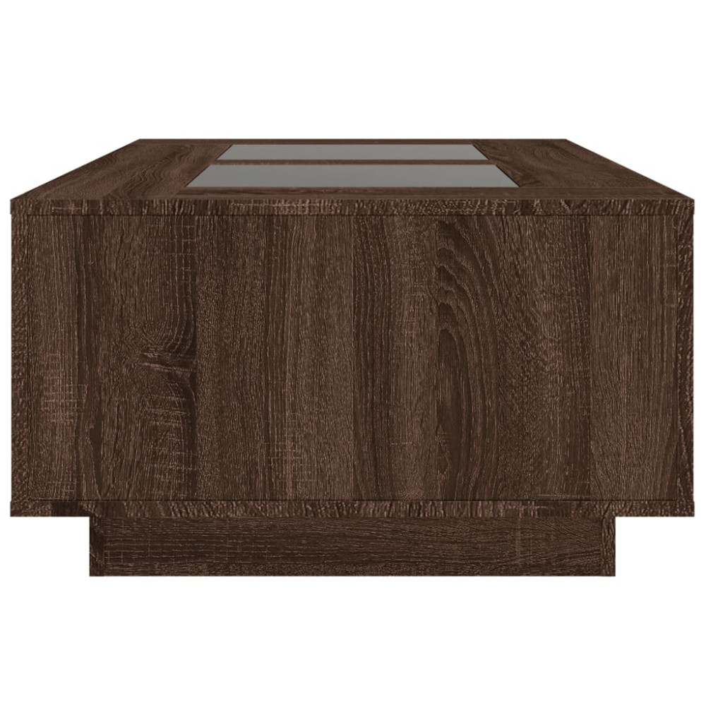 Produktbild för Soffbord med Infinity LEDs brun ek 116x69x40 cm