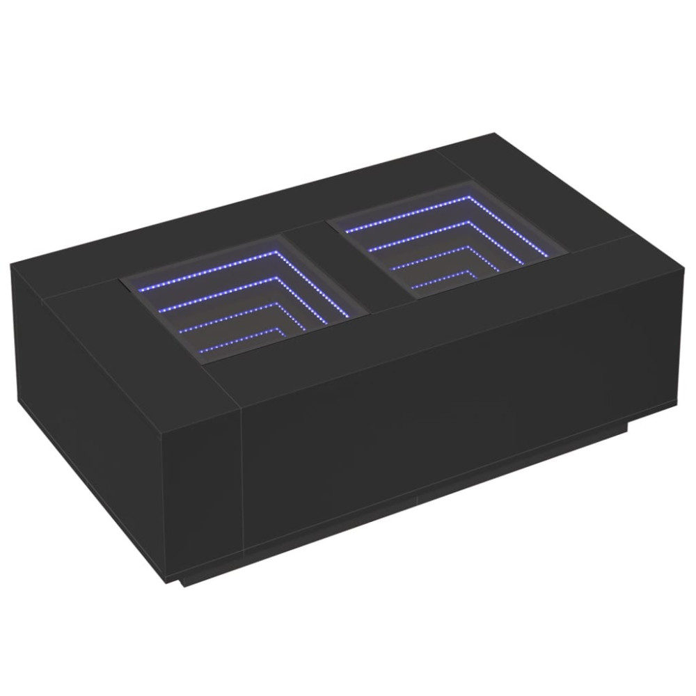 Produktbild för Soffbord med Infinity LEDs svart 116x69x40 cm