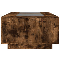 Produktbild för Soffbord med Infinity LEDs rökfärgad ek 116x69x40 cm
