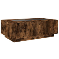 Produktbild för Soffbord med Infinity LEDs rökfärgad ek 116x69x40 cm