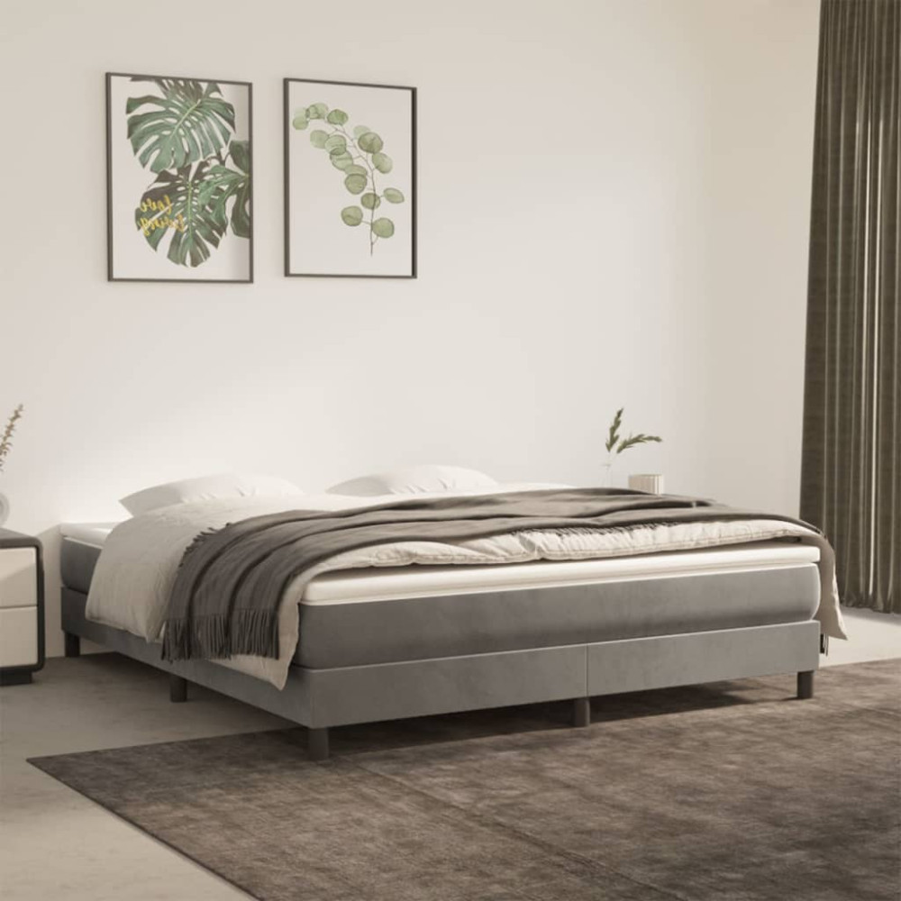 Produktbild för Pocketresårmadrass medium ljusgrå 160x210x20 cm sammet