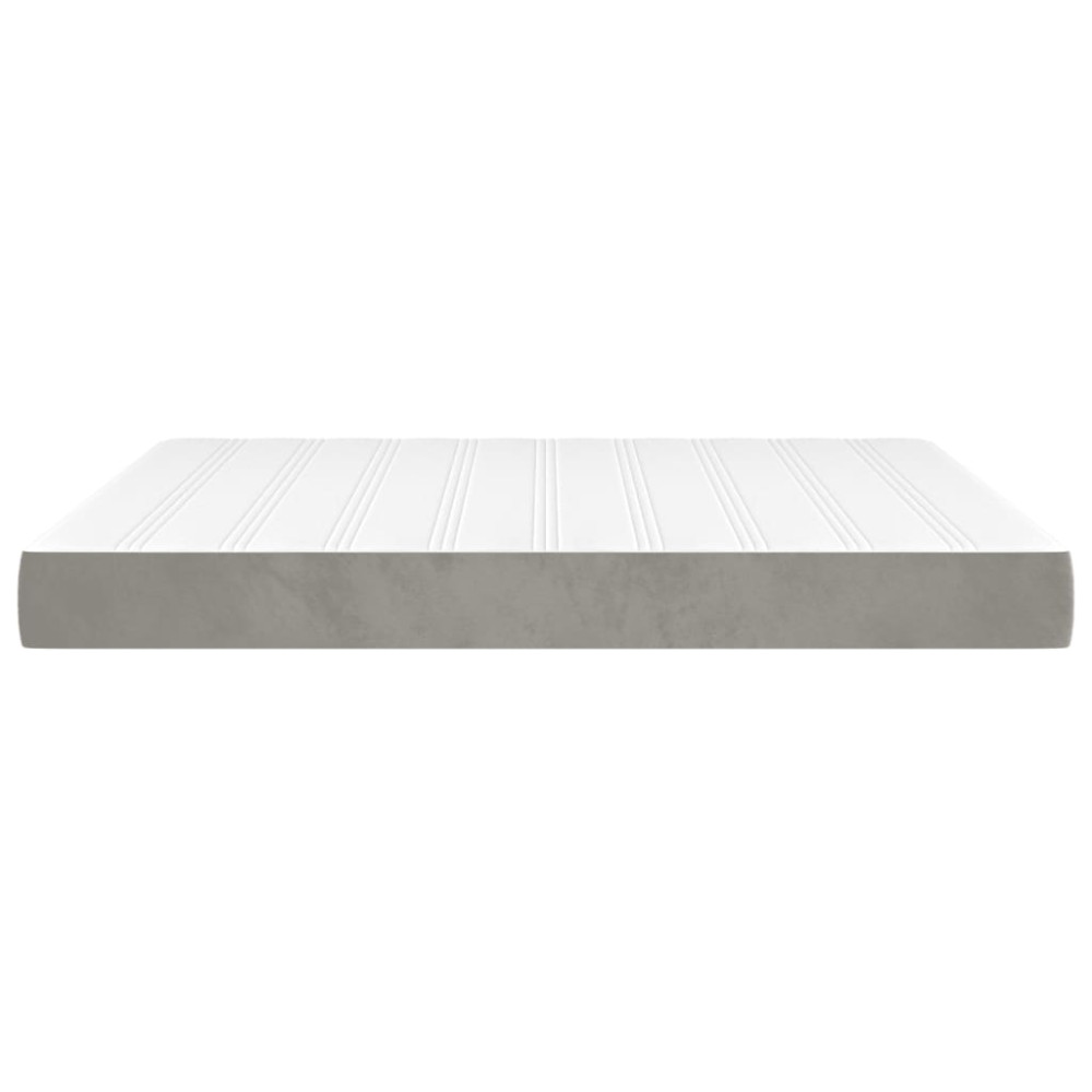 Produktbild för Pocketresårmadrass medium ljusgrå 160x210x20 cm sammet
