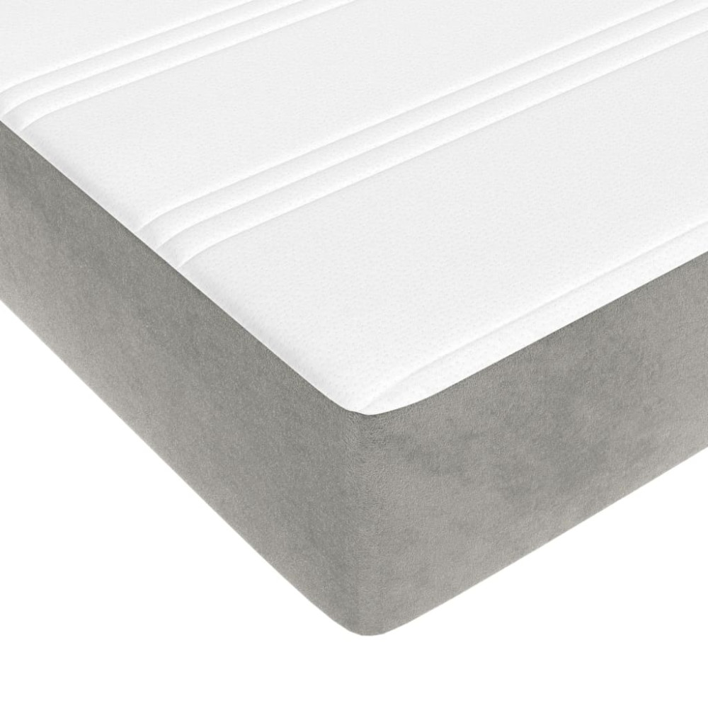 Produktbild för Pocketresårmadrass medium ljusgrå 160x210x20 cm sammet