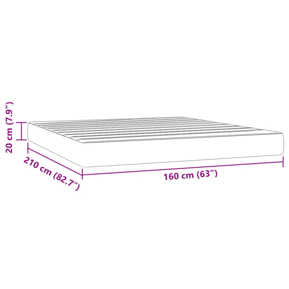 Produktbild för Pocketresårmadrass medium ljusgrå 160x210x20 cm sammet
