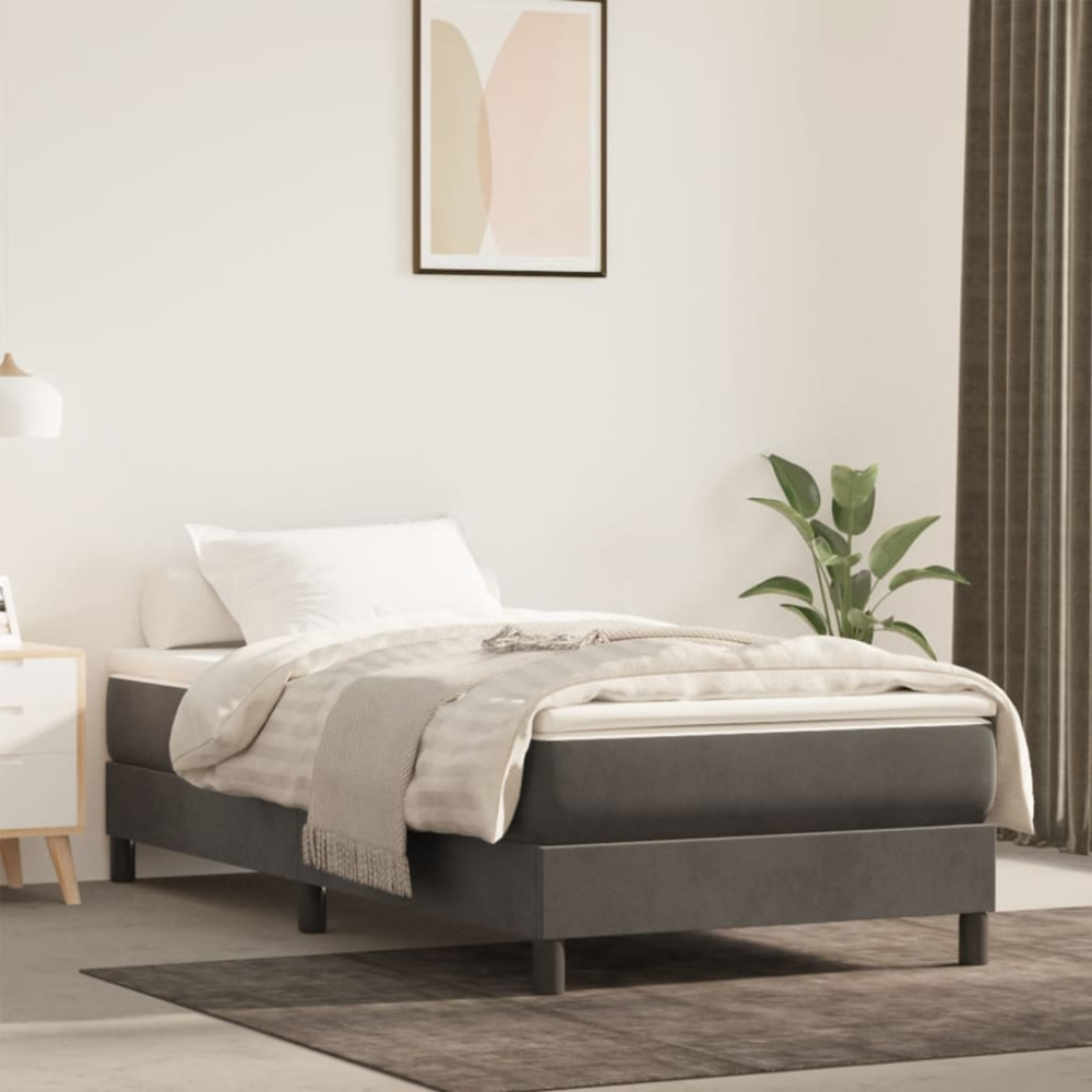 Produktbild för Pocketresårmadrass medium mörkgrå 80x220x20 cm sammet