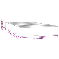 Produktbild för Pocketresårmadrass medium mörkgrå 80x220x20 cm sammet