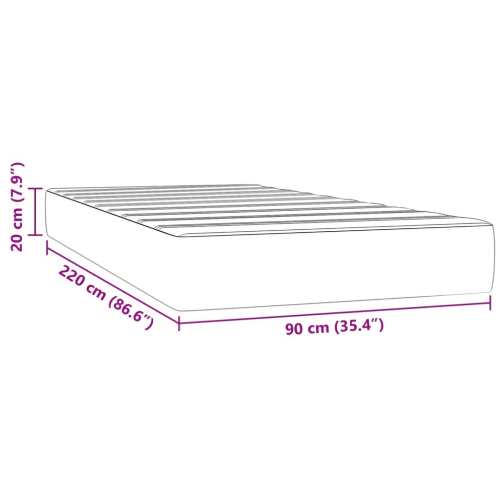 Produktbild för Pocketresårmadrass medium rosa 90x220x20 cm sammet