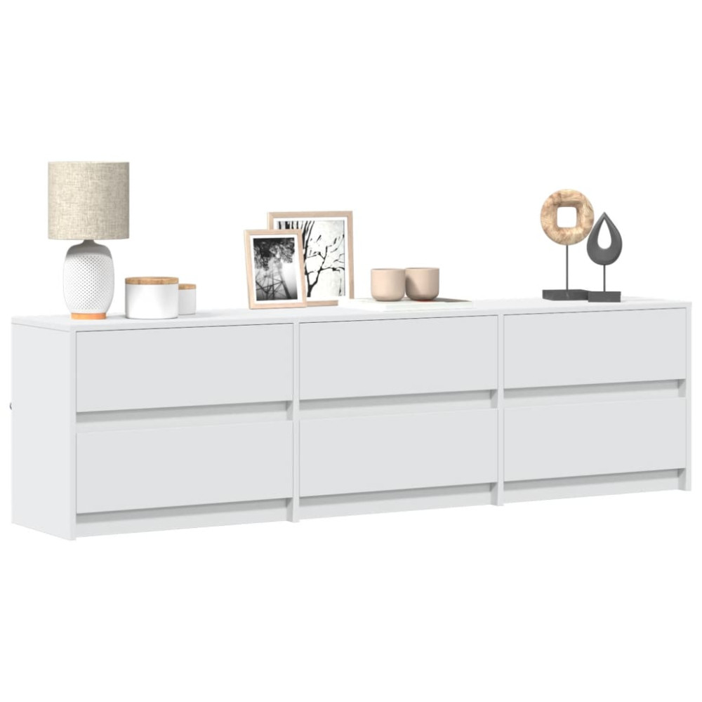 Produktbild för Tv-bänk med LEDs vit 180x34x50 cm konstruerat trä