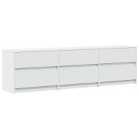 Produktbild för Tv-bänk med LEDs vit 180x34x50 cm konstruerat trä